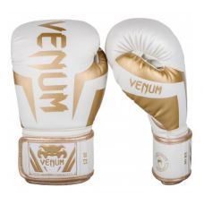 Боксерские перчатки VENUM ELITE BOXING GLOVES - WHITE/GOLD
